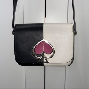 Kate Spade Nicola Twist Lock Black and White Shoulder Bag And Black Small Wallet